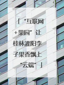 “互联网+果园”让桂林灌阳李子果香飘上“云端”