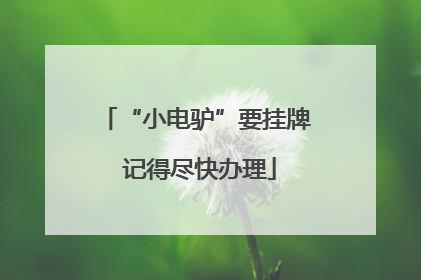 “小电驴”要挂牌 记得尽快办理