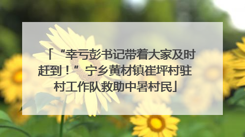 “幸亏彭书记带着大家及时赶到！”宁乡黄材镇崔坪村驻村工作队救助中暑村民