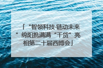 “智领科技·链动未来”绵阳携满满“干货”亮相第二十届西博会