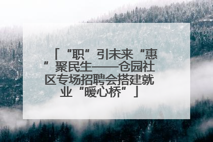 “职”引未来“惠”聚民生——仓园社区专场招聘会搭建就业“暖心桥”