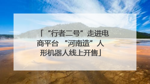 “行者二号”走进电商平台 “河南造”人形机器人线上开售