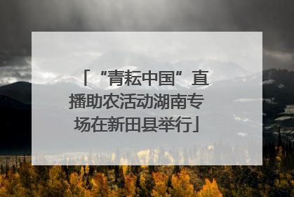 “青耘中国”直播助农活动湖南专场在新田县举行