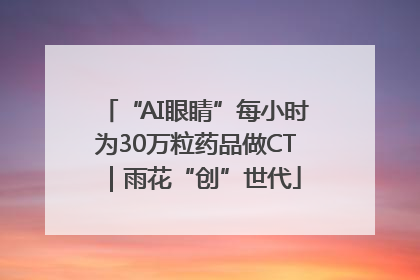 “AI眼睛”每小时为30万粒药品做CT｜雨花“创”世代