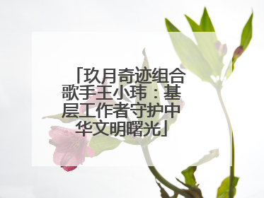 玖月奇迹组合歌手王小玮：基层工作者守护中华文明曙光