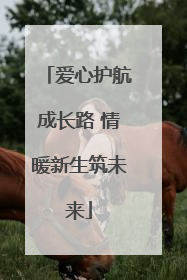 爱心护航成长路 情暖新生筑未来