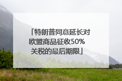 特朗普同意延长对欧盟商品征收50%关税的最后期限