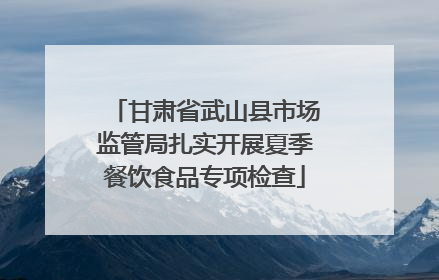 甘肃省武山县市场监管局扎实开展夏季餐饮食品专项检查