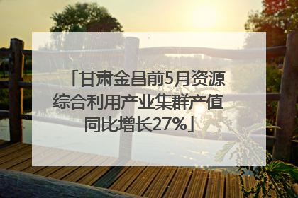 甘肃金昌前5月资源综合利用产业集群产值同比增长27%