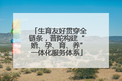 生育友好贯穿全链条，普陀构建“婚、孕、育、养”一体化服务体系