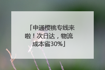 申通樱桃专线来啦！次日达，物流成本省30%