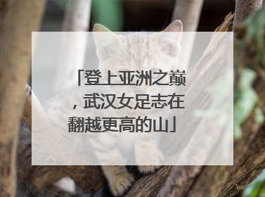 登上亚洲之巅，武汉女足志在翻越更高的山