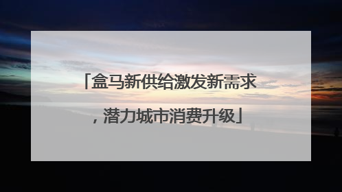 盒马新供给激发新需求，潜力城市消费升级