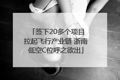 签下20多个项目 拉起飞行产业链 浙南低空C位呼之欲出
