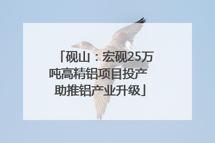 砚山：宏砚25万吨高精铝项目投产 助推铝产业升级