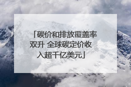 碳价和排放覆盖率双升 全球碳定价收入超千亿美元