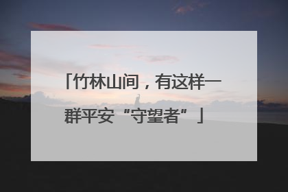 竹林山间，有这样一群平安“守望者”
