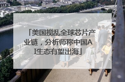 美国搅乱全球芯片产业链，分析师称中国AI生态有望出海