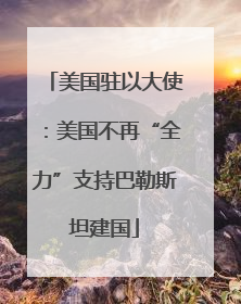 美国驻以大使：美国不再“全力”支持巴勒斯坦建国