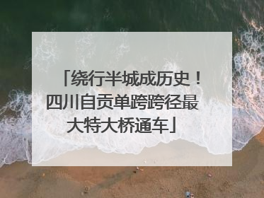绕行半城成历史！四川自贡单跨跨径最大特大桥通车