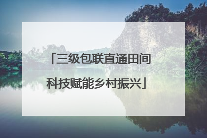 三级包联直通田间 科技赋能乡村振兴