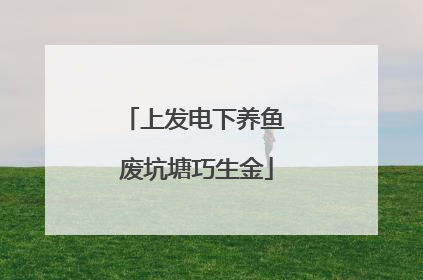 上发电下养鱼 废坑塘巧生金