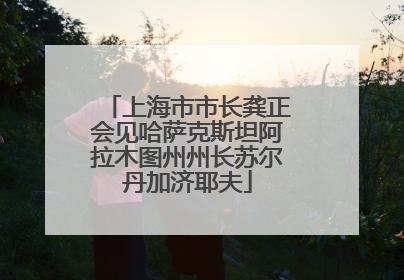 上海市市长龚正会见哈萨克斯坦阿拉木图州州长苏尔丹加济耶夫