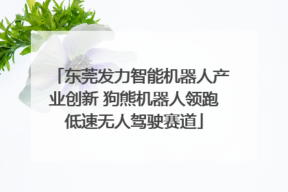 东莞发力智能机器人产业创新 狗熊机器人领跑低速无人驾驶赛道
