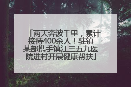 两天奔波千里，累计接待400余人！驻镇某部携手镇江三五九医院进村开展健康帮扶