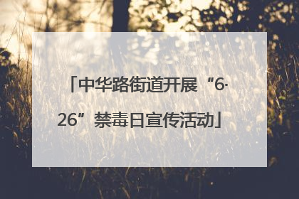 中华路街道开展“6·26”禁毒日宣传活动