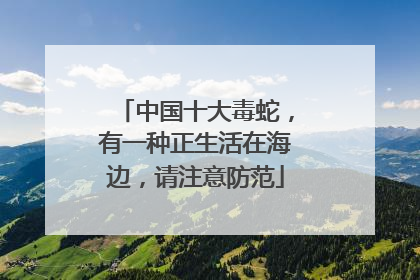 中国十大毒蛇，有一种正生活在海边，请注意防范