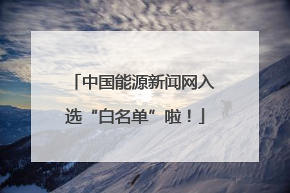 中国能源新闻网入选“白名单”啦！