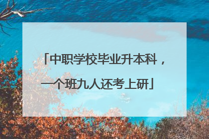 中职学校毕业升本科，一个班九人还考上研