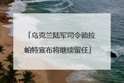 乌克兰陆军司令德拉帕特宣布将继续留任