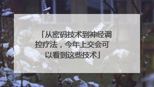 从密码技术到神经调控疗法，今年上交会可以看到这些技术