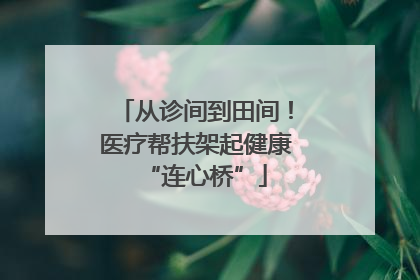 从诊间到田间！医疗帮扶架起健康“连心桥”