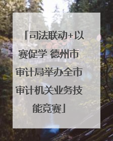 司法联动+以赛促学 德州市审计局举办全市审计机关业务技能竞赛