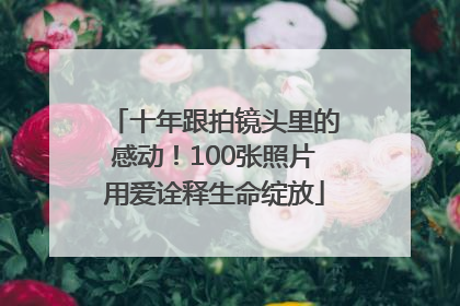 十年跟拍镜头里的感动！100张照片用爱诠释生命绽放