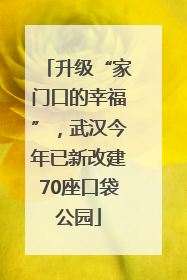 升级“家门口的幸福”，武汉今年已新改建70座口袋公园