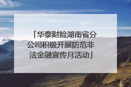华泰财险湖南省分公司积极开展防范非法金融宣传月活动