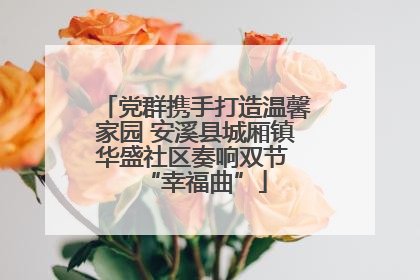党群携手打造温馨家园 安溪县城厢镇华盛社区奏响双节 “幸福曲”