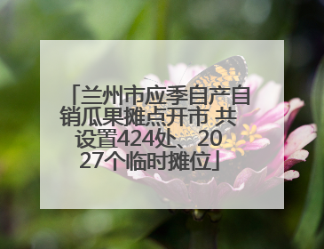兰州市应季自产自销瓜果摊点开市 共设置424处、2027个临时摊位