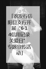 农发行岳阳县支行开展“6·14信用记录关爱日” 专题宣传活动