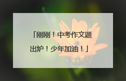 刚刚！中考作文题出炉！少年加油！