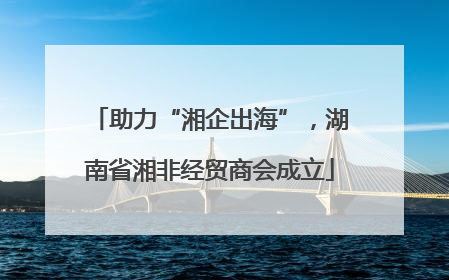 助力“湘企出海”，湖南省湘非经贸商会成立
