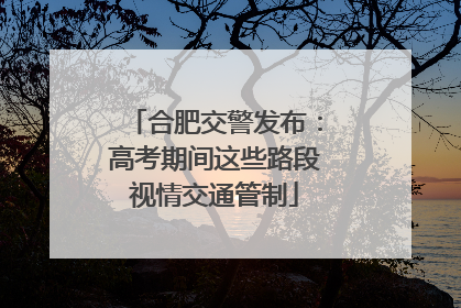 合肥交警发布：高考期间这些路段视情交通管制