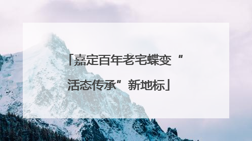 嘉定百年老宅蝶变“活态传承”新地标