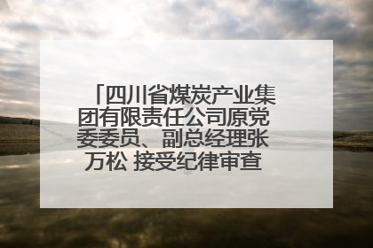 四川省煤炭产业集团有限责任公司原党委委员、副总经理张万松 接受纪律审查和监察调查