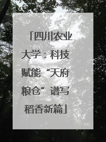 四川农业大学：科技赋能“天府粮仓”谱写稻香新篇