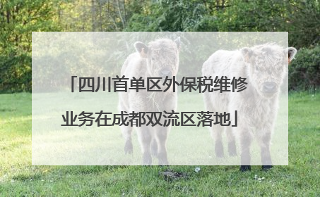 四川首单区外保税维修业务在成都双流区落地